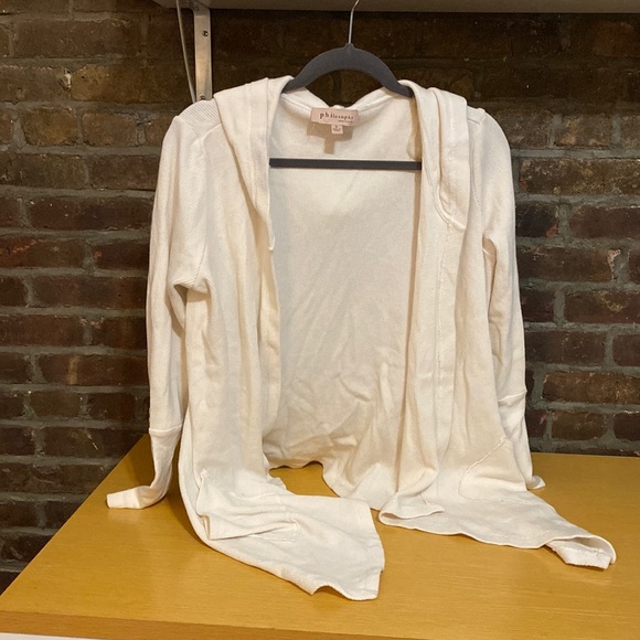 Philosophy Sweaters - White Cardigan with Pockets